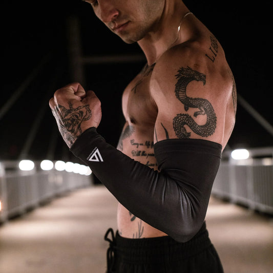 Manchon de compression noir + blanc SET